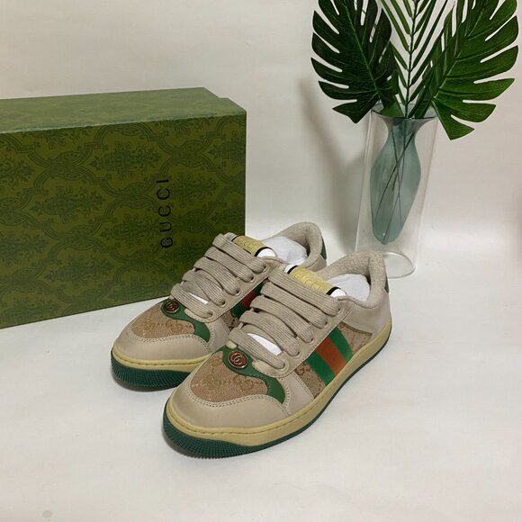 Gucci Brown Athletic Shoes with Distressed Finish🍒🍒🍒 - Picture 2 of 10